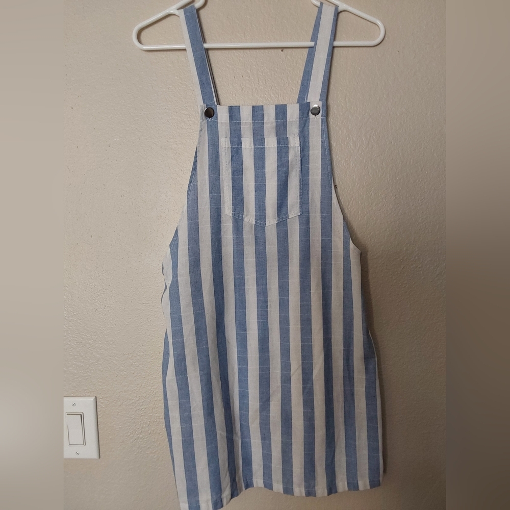 Shein Dress, Women's Size Small Blue and White Striped Overall Dress
